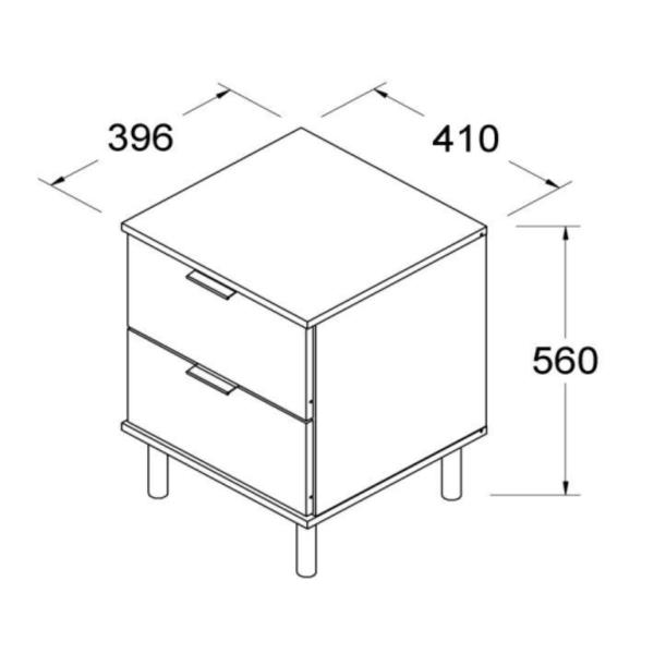 Imagem de Mesa de Cabeceira Ditália 2 Gavetas DM-125 Verde Oliva