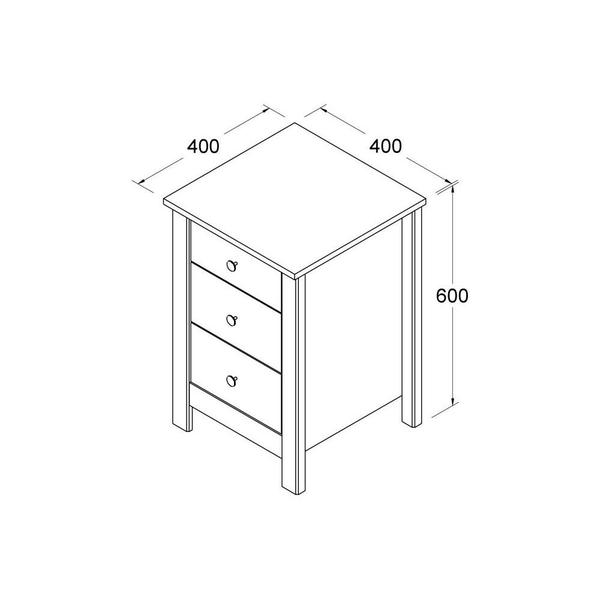 Imagem de Mesa de Cabeceira Ditália 3 Gavetas DM-113 Branco cozy