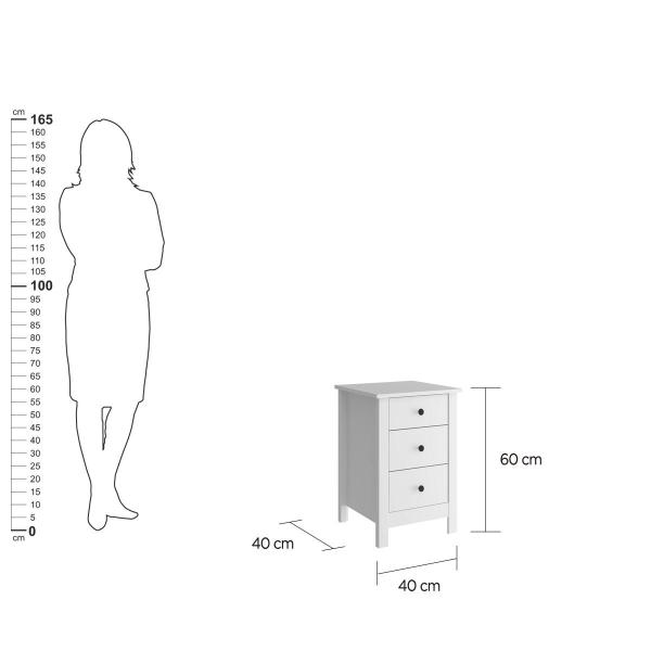 Imagem de Mesa de Cabeceira Ditália 3 Gavetas DM-113 Branco