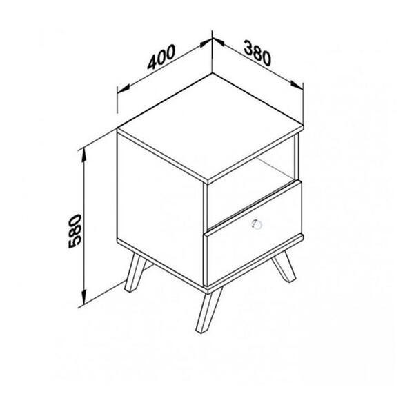 Imagem de Mesa de Cabeceira em MDP com 1 Gaveta e Puxador ABS