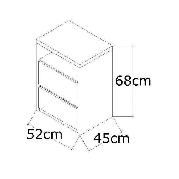 Imagem de mesa de cabeceira Espelhado 2 Gavetas 807E