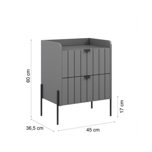 Imagem de mesa de cabeceira estilo industrial moderna com 4 pesinhos em ferro preto moriah 45cm 100% MDF premium