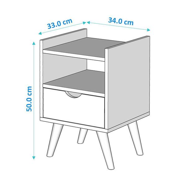 Imagem de Mesa De Cabeceira Estilo Retro Quarto Alice Cores 