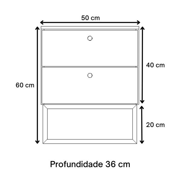 Imagem de Mesa de Cabeceira Industrial MDF com Pés Metalon Dourado PlanCasa