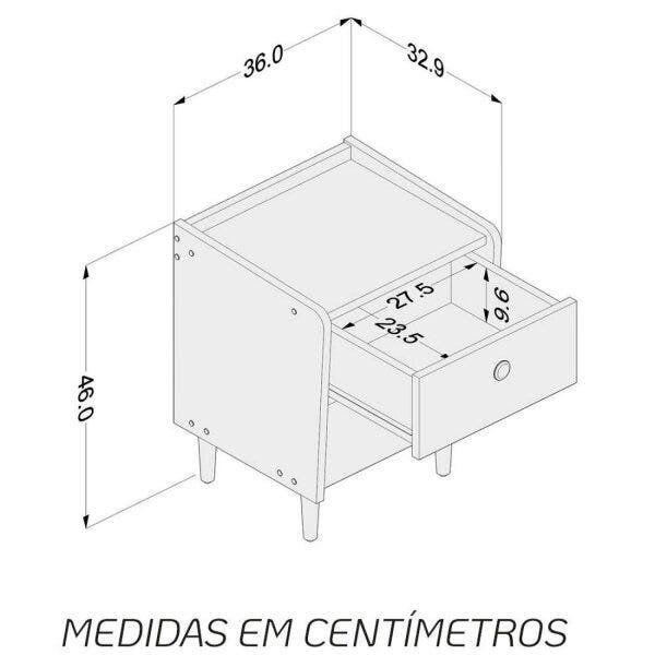 Imagem de Mesa de Cabeceira  Infantil 2 Gavetas Arco-íris