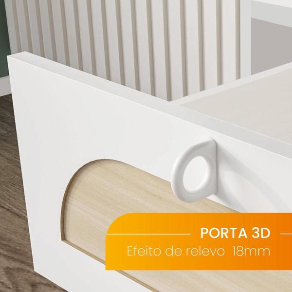 Imagem de Mesa de Cabeceira Infantil 2 Gavetas Fox Branco/Legno Salinas