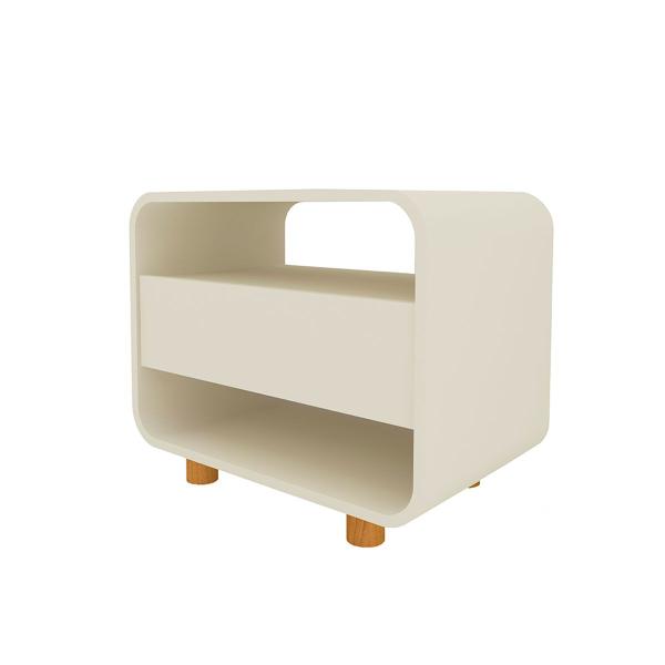 Imagem de Mesa de Cabeceira Innova 1 Gaveta 100% Mdf Off White - Gelius