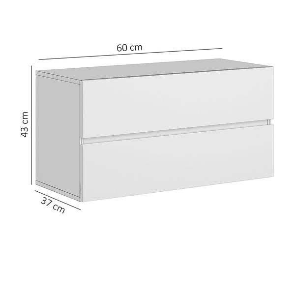 Imagem de Mesa De Cabeceira Lateral De Parede Para Quarto Casal Eros 60cm Corrediças Telescopica