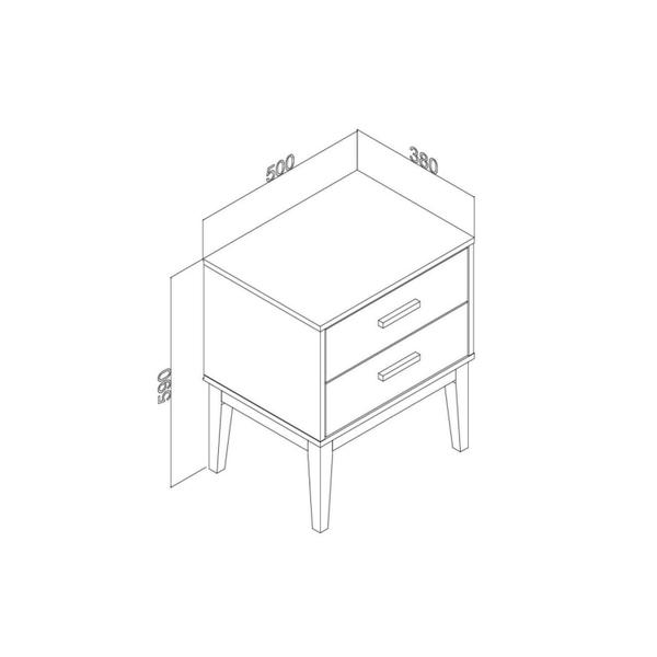 Imagem de Mesa de Cabeceira Legno com 2 Gavetas - Branco