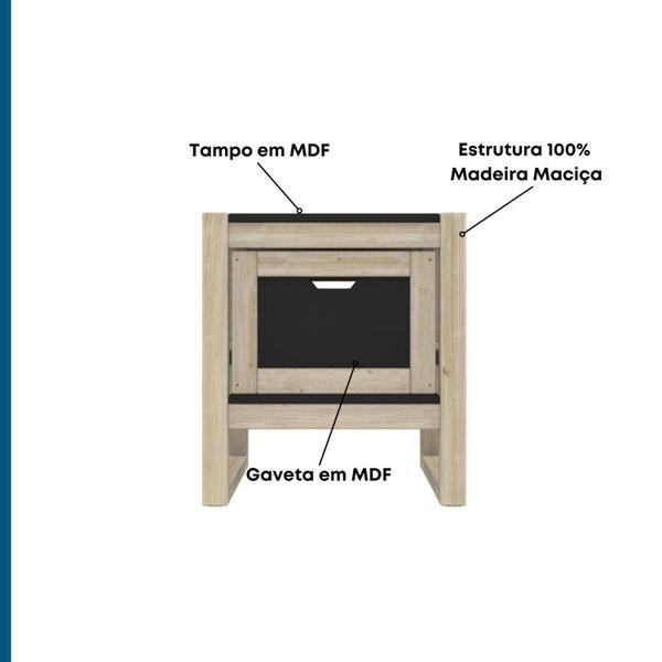 Imagem de Mesa de Cabeceira Madeira Maciça Guará CabeCasa MadeiraMadeira