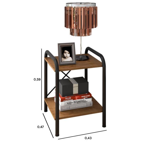 Imagem de Mesa De Cabeceira Madri Com Prateleiras Para Quarto