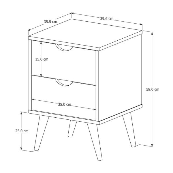 Imagem de Mesa de Cabeceira Madri Criado Estilo Retrô Para Quarto - Móveis Barboza