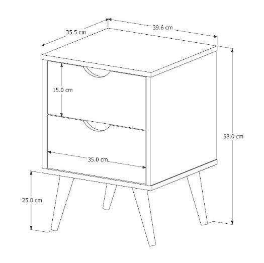 Imagem de Mesa de Cabeceira Madri Modelo Retrô com 2 Gavetas Canela