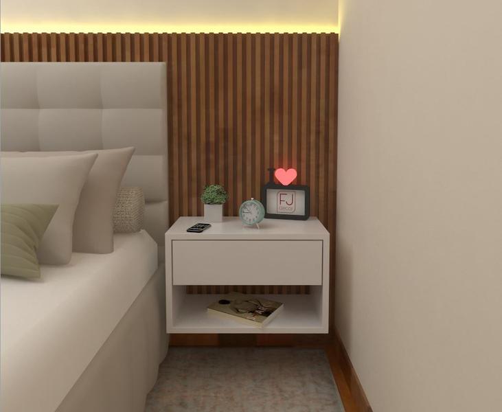 MESA DE CABECEIRA MDF 40cm COM GAVETA - FJ DECOR