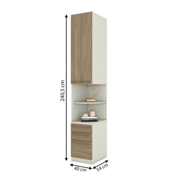 Imagem de Mesa de Cabeceira Modulada 2 Portas 3 Gavetas Seletto Areia Hp/Jequitibá Henn