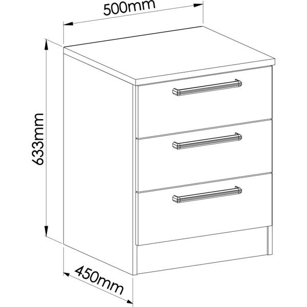 Imagem de Mesa de Cabeceira Modulada 3 Gavetas Requinte+ Móveis Castro