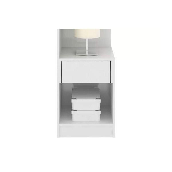 Imagem de Mesa de Cabeceira Modulada Armário   Módena 71100 c/ 1 Porta e 1 Gaveta cor Branco - Demóbile