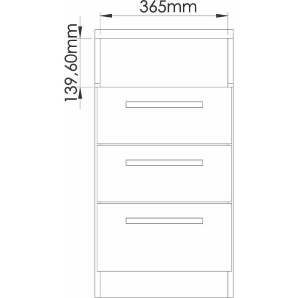 Imagem de Mesa de Cabeceira Modulada Elegance 3 Gavetas - Cinza/Carvalho