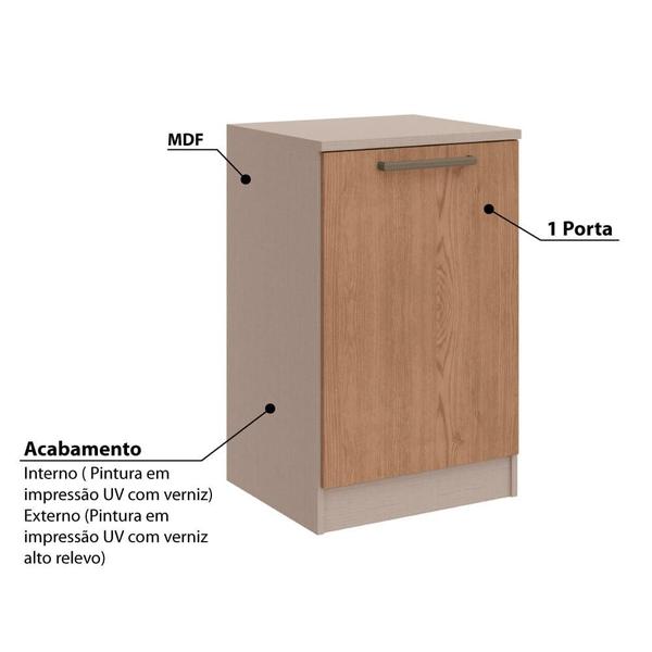 Imagem de Mesa de Cabeceira Modulada Requinte com 1 Porta - Duna Line/Macadâmia