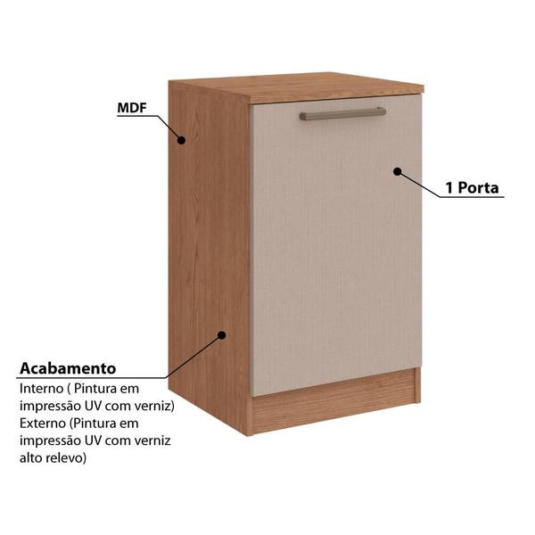 Imagem de Mesa de Cabeceira Modulada Requinte com 1 Porta - Macadâmia/Duna Line