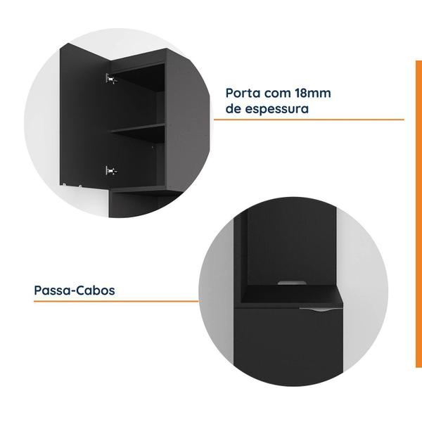 Imagem de Mesa de Cabeceira Modular Direita 2 Portas 1 Gaveta Hera CabeCasa MadeiraMadeira