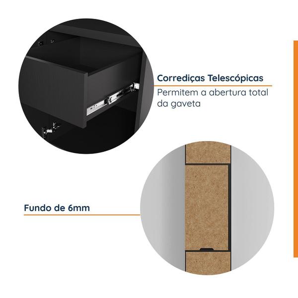 Imagem de Mesa de Cabeceira Modular Direita 2 Portas 1 Gaveta Hera CabeCasa MadeiraMadeira