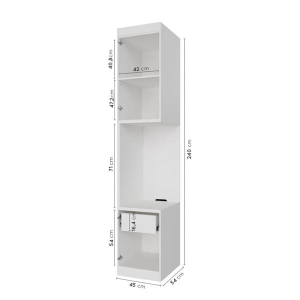 Imagem de Mesa de Cabeceira Modular Esquerda 2 Portas 1 Gaveta Hera CabeCasa MadeiraMadeira