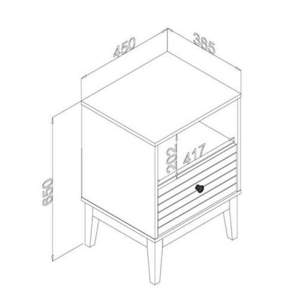 Imagem de Mesa de Cabeceira MovelBento MB 1041 Riscado 65x45x38,5cm