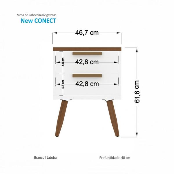 Imagem de Mesa de Cabeceira New Conect com Telescopica e Pes palito