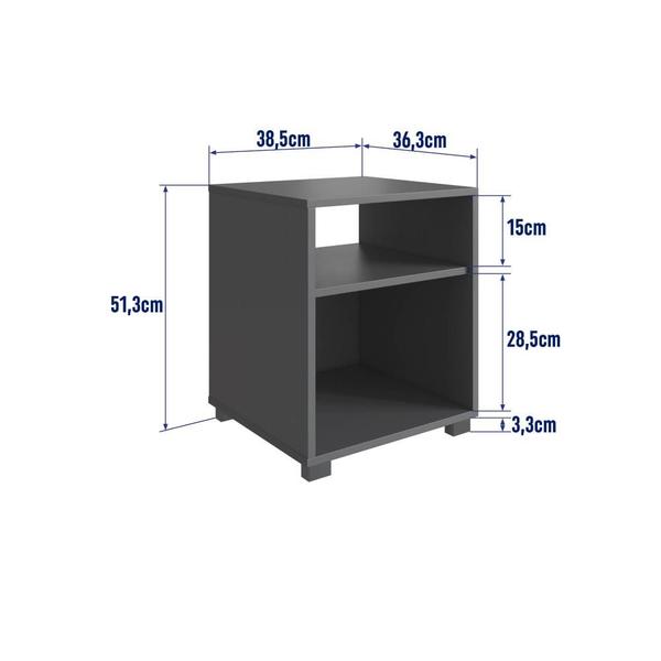 Imagem de Mesa de Cabeceira Nicho 38,5cm com Pé e Prateleira