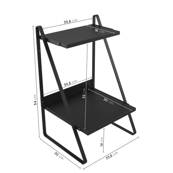 Imagem de Mesa de Cabeceira Nicho em Aço Begônia CabeCasa MadeiraMadeira