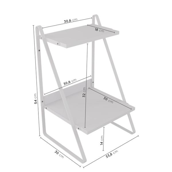 Imagem de Mesa de Cabeceira Nicho em Aço Begônia CabeCasa MadeiraMadeira