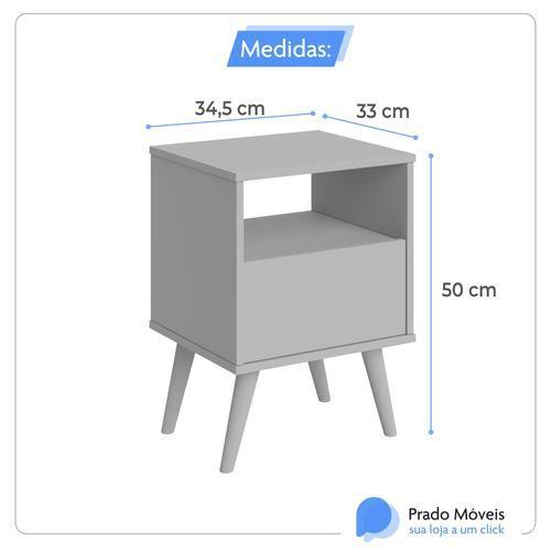 Imagem de Mesa De Cabeceira Para Quarto Grécia Pub Criado Estilo Retrô Pés Antiumidade Cinza