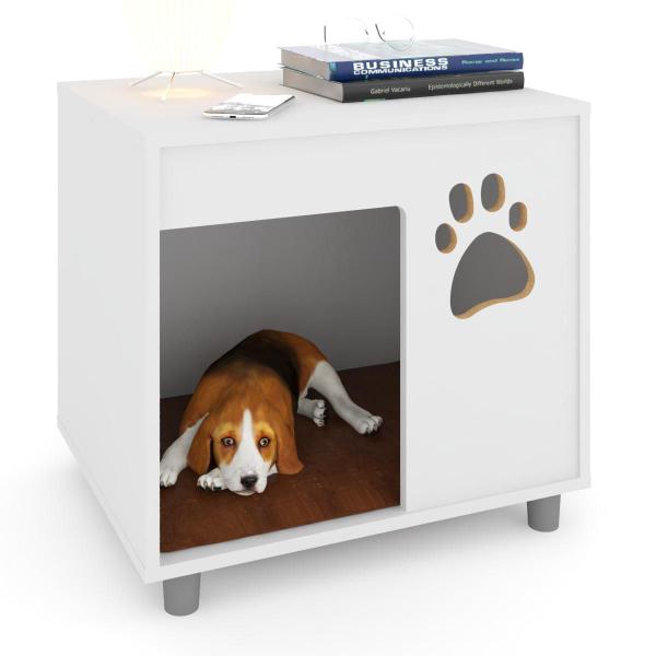 Imagem de Mesa de Cabeceira Pet Cherry com Almofada Branco - Pnr Móveis