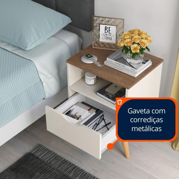 Imagem de Mesa de Cabeceira Retrô 1 Gaveta - Mod.1211