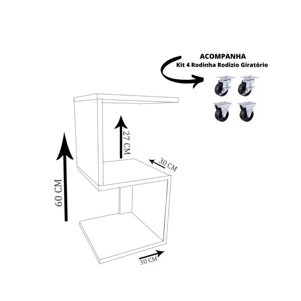 Imagem de Mesa De Cabeceira S Em Mdf Com Rodizio
