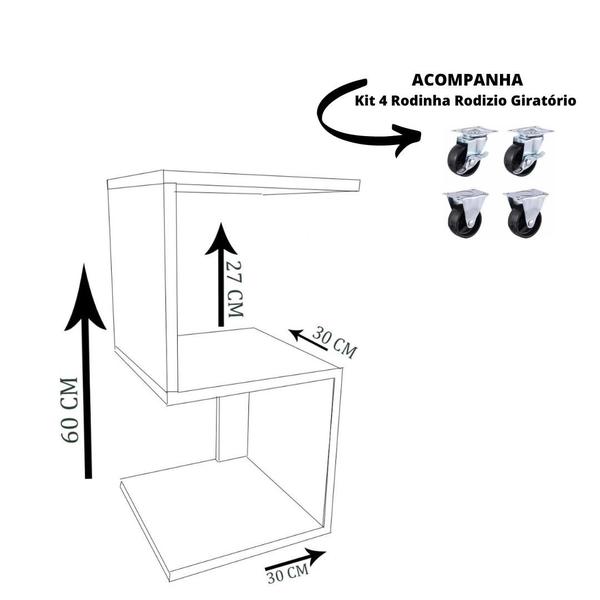 Imagem de Mesa De Cabeceira S Em Mdf Natural Com Rodizio F031