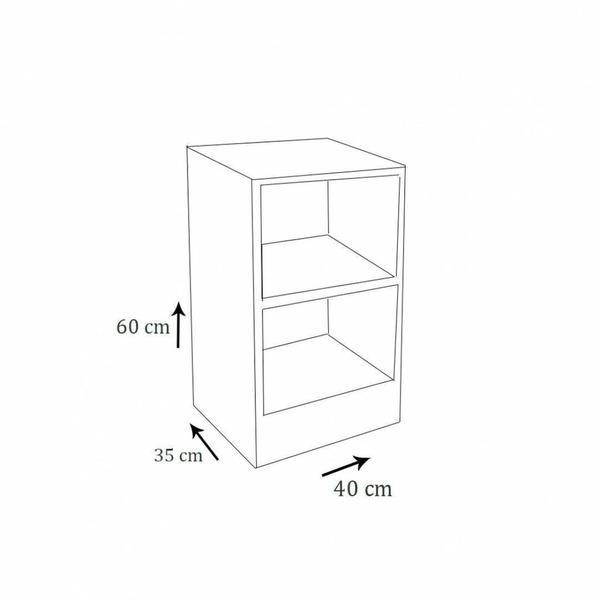 Imagem de Mesa De Cabeceira Sem Gaveta Em MDF Branco