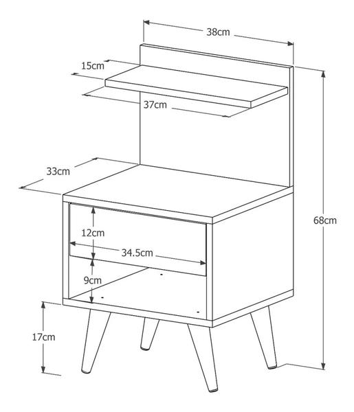 Imagem de Mesa de Cabeceira Sleep Estilo Retrô