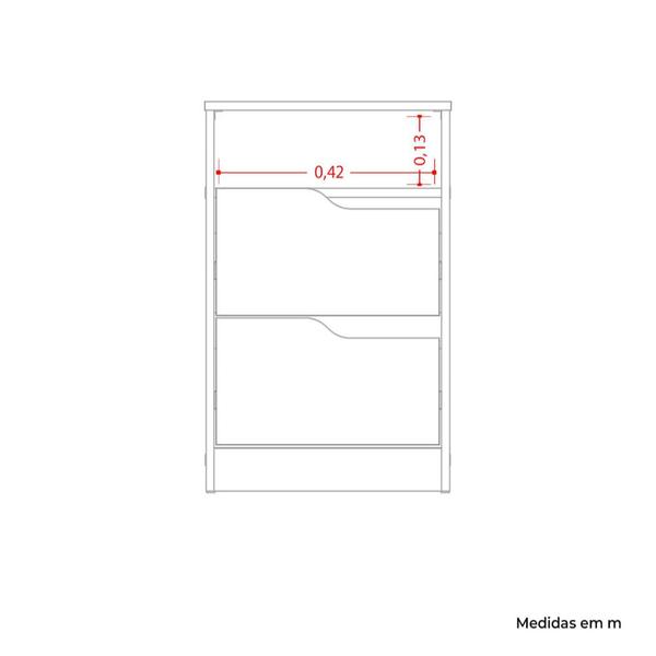 Imagem de Mesa De Cabeceira Sole 2 Gavetas Flex