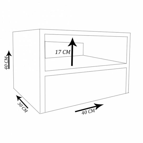 Imagem de Mesa De Cabeceira Suspensa 1 Gaveta Em MDF Madeirado