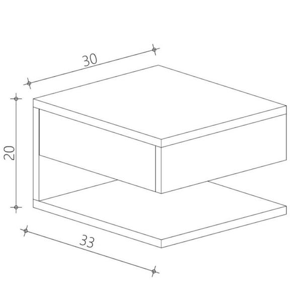 Imagem de Mesa de Cabeceira Suspensa 1 Gaveta Superior