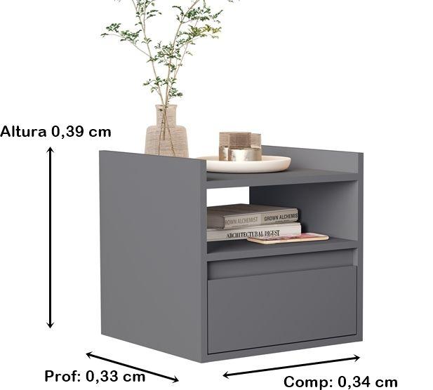 Imagem de Mesa De Cabeceira Suspensa Com 1 Porta  Minerva - Cores Diversas - Lojas GB