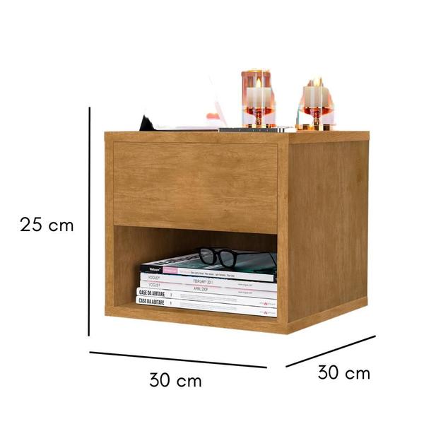 Imagem de Mesa De Cabeceira Suspensa Mudo Box Quarto Cama Lalá Nature