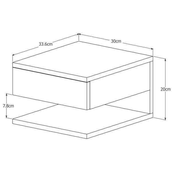 Imagem de Mesa De Cabeceira Suspensa villare 1 Gaveta - Makay moveis