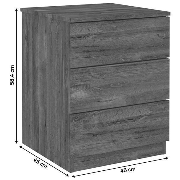 Imagem de Mesa de Cabeceira Veronna 3 Gavetas 100% Mdf Neve - Tcil Móveis