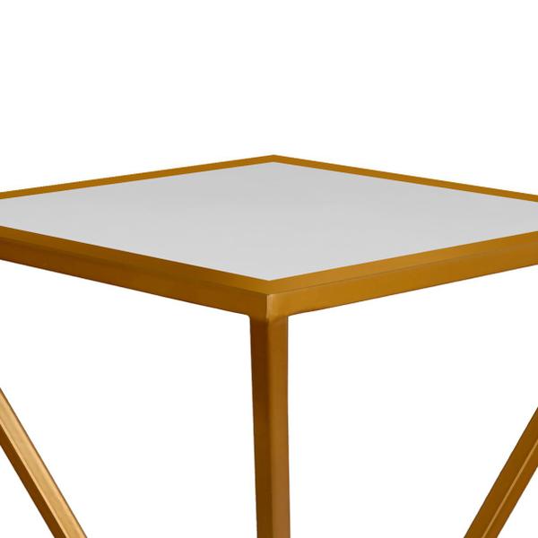 Imagem de Mesa de Canto Austria - Dourado/Branco