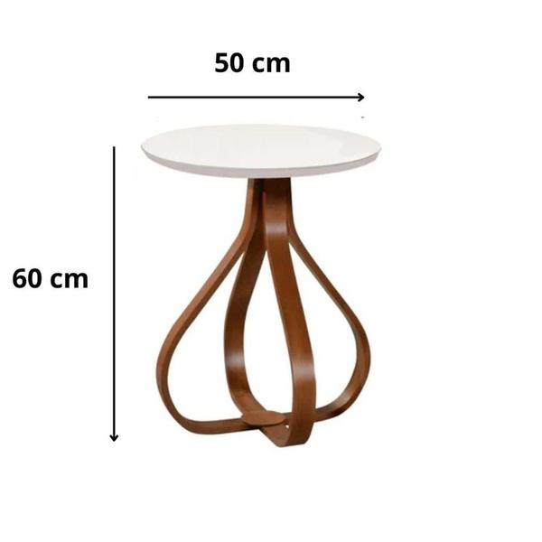 Imagem de Mesa de Canto Bella Redonda 60 Cm Off White