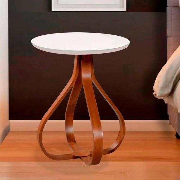 Imagem de Mesa de Canto Bella Redonda Off White 70 cm