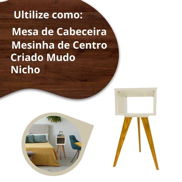 Imagem de Mesa De Canto Com Nicho De Mdf P/ Quarto Sala Escritório